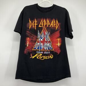 Vintage Rock of Ages Tour 2012 Def Leppard Poison Concert T‑Shirt Men’s L